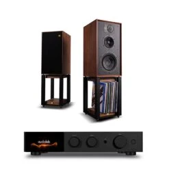 Audiolab 9000A Amplifier Wharfedale LINTON Heritage Speakers With Stands