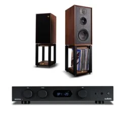 Audiolab 6000A Amplifier LINTON Heritage Speakers With Stands