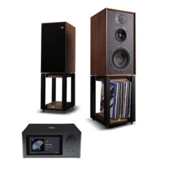 NAD C 700 Streaming System Wharfedale LINTON Heritage Speakers With Wharfedale LINTON Heritage Speakers With Wharfedale LINTON Heritage Stands