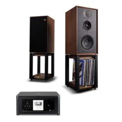 NAD M10 V2 Streaming System Wharfedale LINTON Heritage Speakers With Wharfedale LINTON Heritage Stands