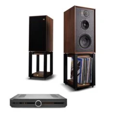Roksan Attessa Streaming Amplifier Wharfedale LINTON Heritage Speakers With Wharfedale LINTON Heritage Stands