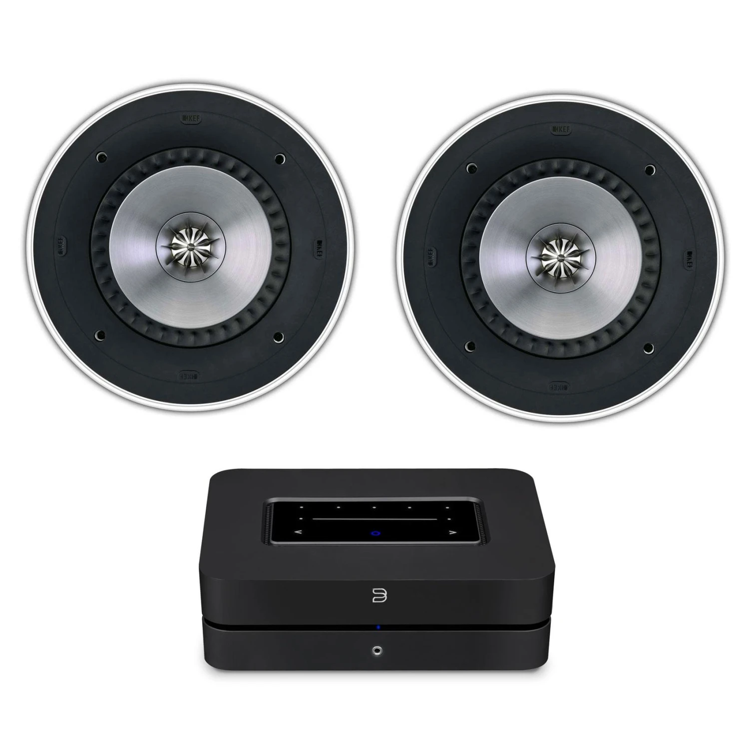 Bluesound POWERNODE (2021 Version) KEF Ci200RR In Ceiling Speakers (Pair)